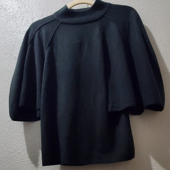 Larry Levine Sweaters - Cowl neck, black, batwing, short sleeve sweater. Brand Larry Lavine.